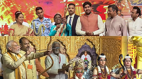 வெவ்வேறு இடங்களில் நடைபெற்ற தசரா கொண்டாட்டங்களில் ஜனாதிபதி முர்மு, பிரதமர் மோடி பங்கேற்பு