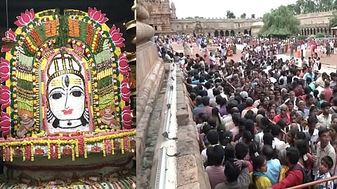தஞ்சை பெரிய கோவிலில் இன்று 800 கிலோ அரிசியில் அன்னாபிஷேகம் - திரளான பக்தர்கள் தரிசனம்