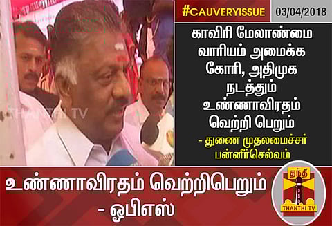 அதிமுக நடத்தும் உண்ணாவிரதம் வெற்றி பெறும்: துணை முதலமைச்சர் பன்னீர்செல்வம்