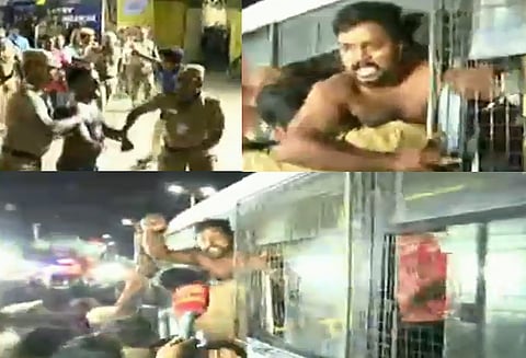 ஐபிஎல் போட்டி நடைபெறும் சென்னை சேப்பாக்கம் மைதானத்தில் ரசிகர்கள் காலணி வீசியதால் பதற்றம்