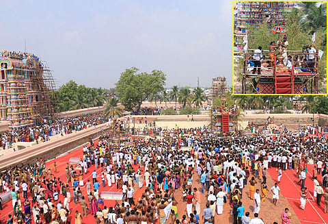 நெல்லையப்பர் கோவிலில் இன்று கும்பாபிஷேகம் பக்தர்கள் தரிசனம்