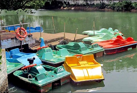 குற்றாலத்தில் படகு சவாரி திடீர் நிறுத்தம் சுற்றுலா பயணிகள் ஏமாற்றம்