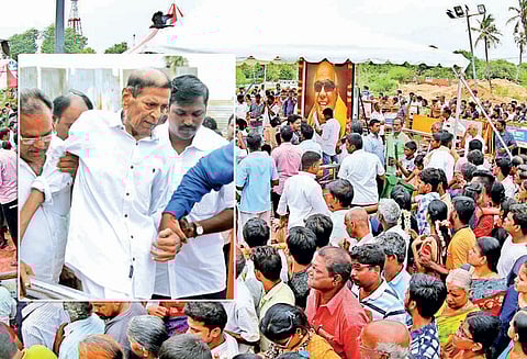 கருணாநிதி சமாதியில் மு.க.முத்து அஞ்சலி தந்தையின் புகைப்படத்தை பார்த்து கதறி அழுதார்