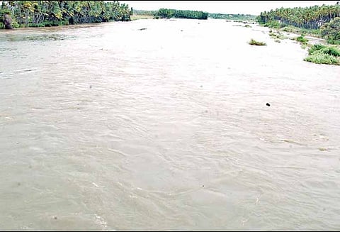 அமராவதி ஆற்றில் வெள்ளப்பெருக்கு கரையோர கிராமங்களுக்குள் தண்ணீர் புகுந்தது