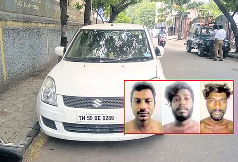 ராயபுரத்தில் கள்ளச்சாவி போட்டு கார் திருடிய 3 பேர் கைது