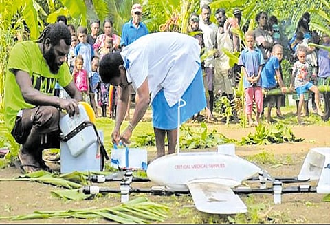 வனுவாட்டு தீவில் ஆளில்லா விமானம் மூலம் தடுப்பூசி மருந்து வினியோகம்
