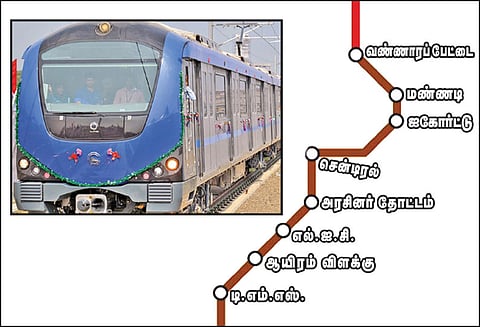 வண்ணாரப்பேட்டை- டி.எம்.எஸ். இடையே பொங்கல் தினத்தில் மெட்ரோ ரெயில் சேவை தொடங்குமா? பாதுகாப்பு கமிஷனர் 10-ந்தேதி ஆய்வு