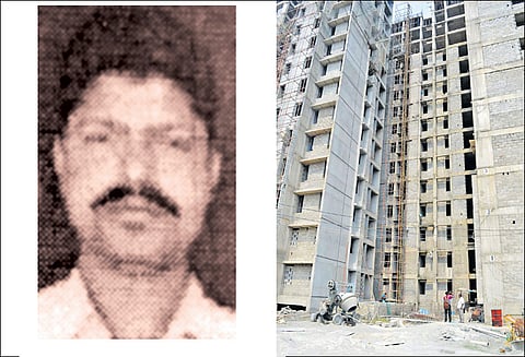 ஓட்டேரியில் 12-வது மாடியில் இருந்து தவறி விழுந்து மேஸ்திரி பலி