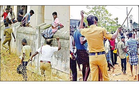 எம்.சத்திரப்பட்டியில் 18-ந்தேதி ஜல்லிக்கட்டு காளைகள் முன்பதிவில் தள்ளுமுள்ளு போலீஸ் தடியடி