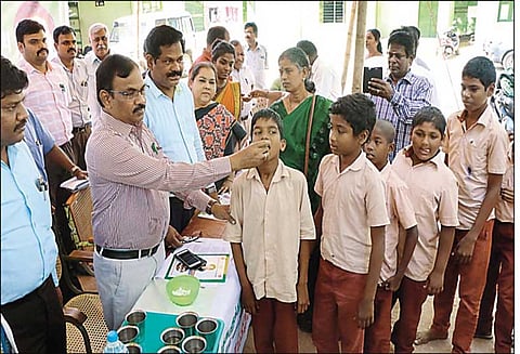 மாவட்டத்தில் 8¾ லட்சம் குழந்தைகளுக்கு குடற்புழு நீக்க மாத்திரைகள்