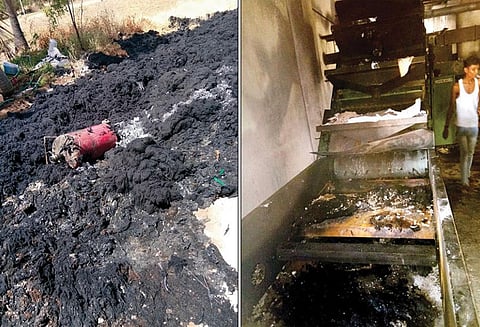 வெள்ளகோவில் அருகே நூற்பாலையில் திடீர் தீ விபத்து