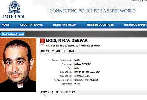 வங்கி கடன் மோசடி: நீரவ் மோடிக்கு எதிராக ரெட் கார்னர் நோட்டீஸ் பிறப்பித்தது இண்டர்போல்