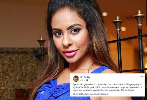 பிரபல தமிழ் நடிகர் தன்னுடன் படுக்கையை பகிர்ந்து கொண்டதாக நடிகை ஸ்ரீ ரெட்டி டுவிட்