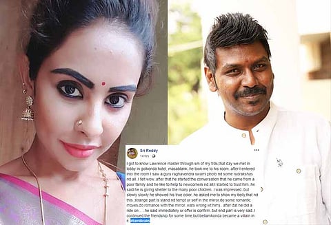 தமிழ் திரை உலகை மையம் கொண்ட ஸ்ரீலீக்ஸ் : இன்று ஸ்ரீ ரெட்டி ராகவாலாரன்ஸ் மீது புகார்