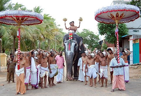 ஸ்ரீரங்கம் ரெங்கநாதர் கோவிலில் சக்கரத்தாழ்வார், செங்கமலவல்லி தாயார் ஜேஷ்டாபிஷேகம்