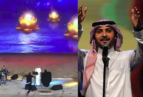 மேடையில் பாடிய பாடகரை கட்டிப்பிடித்த இளம்பெண் கைது