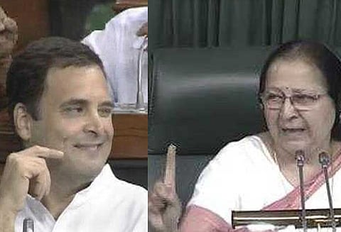 ராகுல் காந்தி எனது மகன் போன்றவர், மகன் தவறு செய்தால் கண்டிப்பதுதான் தாயின் கடமை: சபாநாயகர் சுமித்ரா மகாஜன்