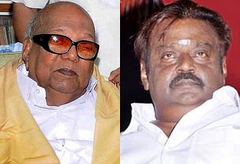 திமுக தலைவர் கருணாநிதி விரைவில் பூரண உடல்நலம் பெற இறைவனிடம் பிரார்த்திக்கிறேன்: விஜயகாந்த் அறிக்கை