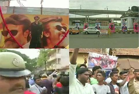 கர்நாடகாவில் காலா படம் வெளியாக எதிர்ப்பு; திரையரங்குகள் முன் கன்னட அமைப்பினர் போராட்டம்