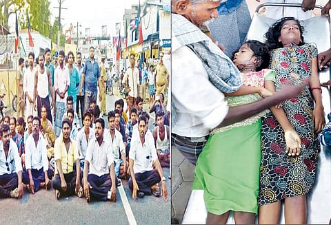 குட்டையில் விளையாடியபோது பரிதாபம்: மண் சரிந்து விழுந்து 2 மாணவிகள் சாவு