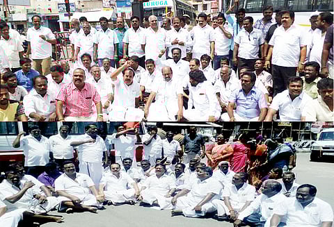 திருவண்ணாமலை மாவட்டத்தில் தி.மு.க.வினர் சாலை மறியல் 403 பேர் கைது