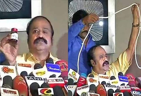 நவநீதகிருஷ்ணன் எம்பிக்கு தற்கொலை செய்து கொள்ள விஷம்-கயிறு தயாராக உள்ளது புகழேந்தி கிண்டல்