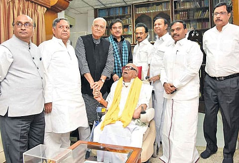 பா.ஜ.க. அதிருப்தியாளர்கள் யஷ்வந்த் சின்ஹா, சத்ருகன் சின்ஹா மு.க.ஸ்டாலினுடன் சந்திப்பு