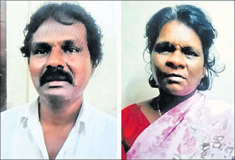 ஓட்டேரியில் அரசு பஸ் கண்டக்டர், மனைவியுடன் கைது