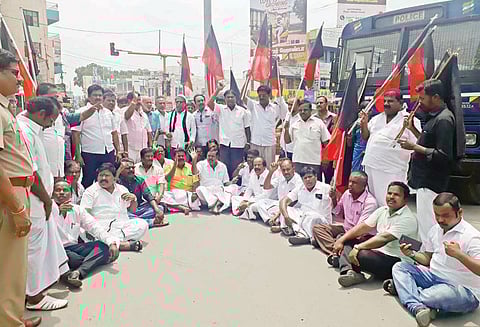 தி.மு.க.வினர் சாலைமறியல் போராட்டம் 2 எம்.எல்.ஏ.க்கள் உள்பட 191 பேர்கைது