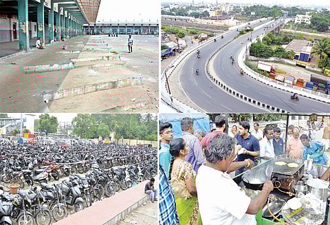 சொந்த ஊர்களுக்கு தொழிலாளர்கள் சென்றதால் வெறிச்சோடிய திருப்பூர் மாநகரம்