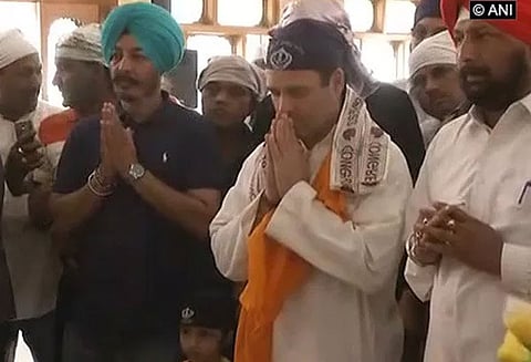 சத்தீஷ்கரில் உள்ள குருத்வாராவில் காங். தலைவர் ராகுல் காந்தி வழிபாடு