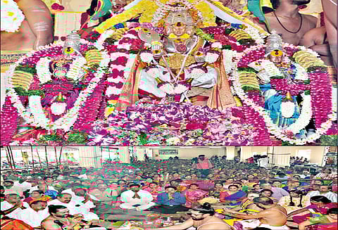 பழனி முருகன் கோவில் கந்தசஷ்டி விழாவில் சண்முகர், வள்ளி-தெய்வானை திருக்கல்யாணம் - திரளான பக்தர்கள் தரிசனம்