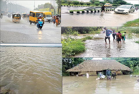 விடிய, விடிய கொட்டித்தீர்த்த மழை: குடியிருப்புகளை வெள்ளம் சூழ்ந்தது