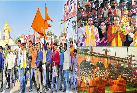 ராமர் கோவில் கட்ட வலியுறுத்தி, ஒரு லட்சம் பேர் திரண்டதால் அயோத்தியில் மீண்டும் பதற்றம் - போலீசார் குவிப்பு