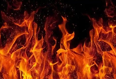 பட்டாசு தயாரிக்க மூலப்பொருட்கள் வைத்திருந்த குடோனில் திடீர் தீ