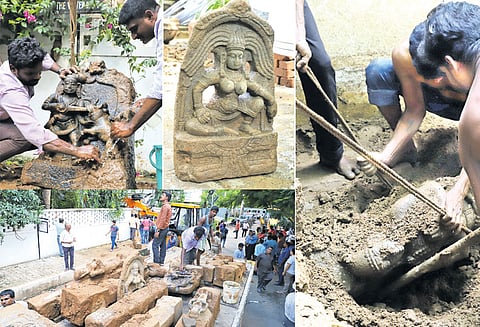 சென்னையில் ரன்வீர்ஷா நண்பர் வீட்டில் 23 சிலைகள் பறிமுதல் பூமிக்கடியில் புதைக்கப்பட்டு இருந்ததை தோண்டி எடுத்தனர்