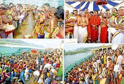 புஷ்கர விழா 2-ம் நாளில் தாமிரபரணியில் புனித நீராட பக்தர்கள் குவிந்தனர்