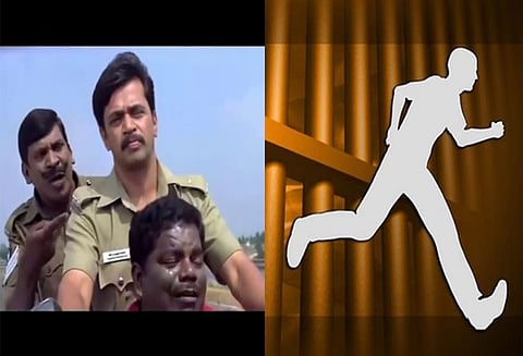 காபி குடிக்க அழைத்து செல்லும்படி கூறி போலீசாரின் மோட்டார் சைக்கிளில் தப்பிச் சென்ற கைதி நடிகர் வடிவேலு காமெடிபோல் நடந்த சம்பவம்