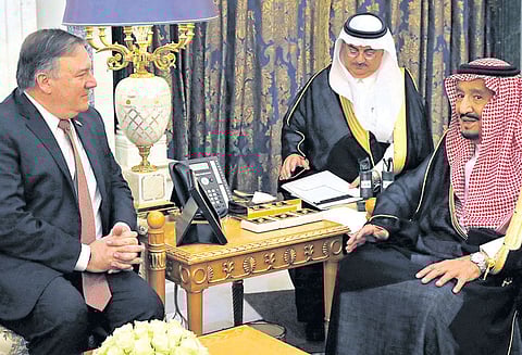 சவுதி மன்னர் சல்மானுடன் அமெரிக்க மந்திரி சந்திப்பு