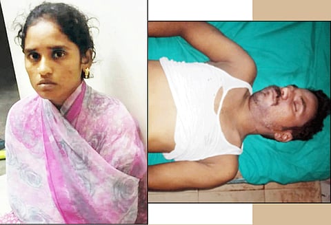 அரக்கோணம் அருகே பயங்கரம்: துப்பட்டாவால் கழுத்தை இறுக்கி தொழிலாளி கொலை மனைவி கைது