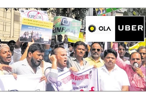 கோரிக்கைகளை வலியுறுத்தி உபேர், ஓலா நிறுவன டிரைவர்கள் வேலை நிறுத்த போராட்டம்