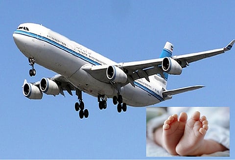 நடுவானில் பறந்த விமானத்தில் பெண்ணுக்கு குழந்தை பிறந்தது