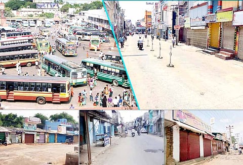 பெட்ரோல்-டீசல் விலை உயர்வை கண்டித்து மாவட்டத்தில் பெரும்பாலான கடைகள் அடைப்பு