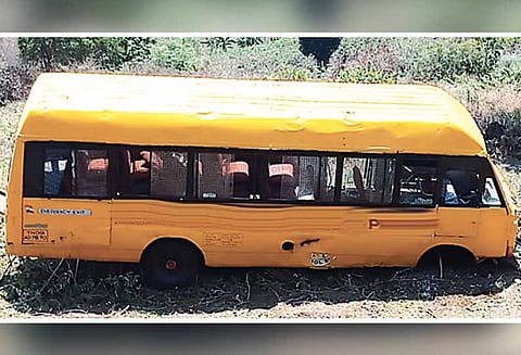 பள்ளத்தில் வேன் கவிழ்ந்தது; டிரைவர் பலி