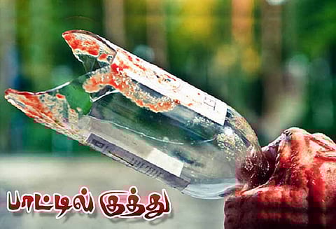 நாகூர் அருகே ஓட்டல் ஊழியருக்கு பாட்டில் குத்து