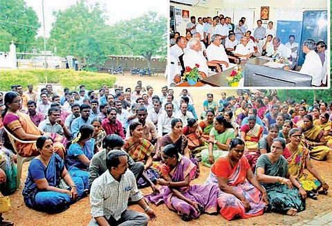 கல்வி இணை இயக்குனர் முன்பு வாக்குவாதத்தில் ஈடுபட்ட நிர்வாகிகள்