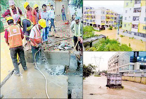 பெங்களூருவில் கொட்டித்தீர்த்த கனமழை வீடுகளுக்குள் தண்ணீர் புகுந்ததால் பொதுமக்கள் அவதி