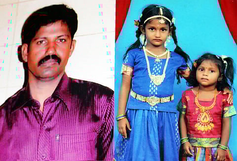 வேலூர் அருகே, குடும்ப பிரச்சினையால் 2 மகள்களை கொன்று தந்தை தற்கொலை