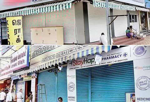 திருச்சி மாவட்டத்தில் 1,350 மருந்து கடைகள் அடைப்பு ரூ.2 கோடி வருவாய் பாதிப்பு