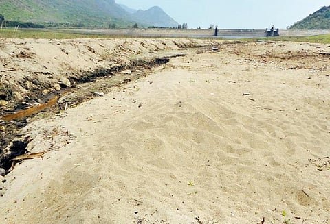 மருதாநதி அணையில் மணல் அள்ளும் கும்பல்